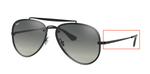 Branches originales Ray-Ban RB3584N Blaze Aviator, couleur 153 · Noir