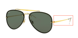 Branches originales Ray-Ban RB3584N Blaze Aviator, couleur 9050 · Or