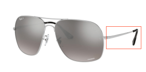 Branches originales Ray-Ban RB3587, couleur 003 · Argent