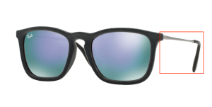 Branches originales Ray-Ban RB4187 Chris, couleur 6077 · Gunmetal