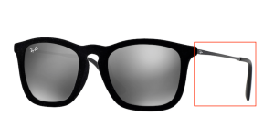 Branches originales Ray-Ban RB4187 Chris, couleur 6075 · Argent