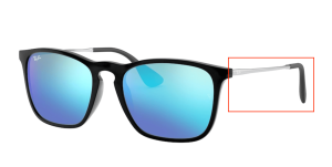 Branches originales Ray-Ban RB4187 Chris, couleur 601 · Noir