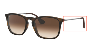 Branches originales Ray-Ban RB4187 Chris, couleur 856 · Rubber rouge/gris transparent