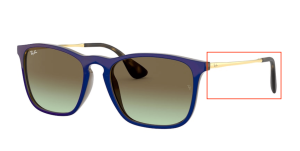 Branches originales Ray-Ban RB4187 Chris, couleur 6315 · Miroir bleu sur marron clair