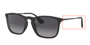 Branches originales Ray-Ban RB4187 Chris, couleur 622 · Rubber noir