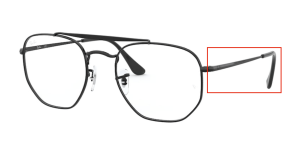 Branches originales Ray-Ban RB3648V The Marshal, couleur 2509 · Noir brillant