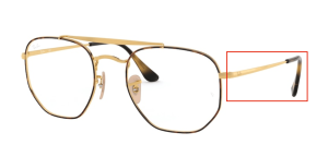 Branches originales Ray-Ban RB3648V The Marshal, couleur 2945 · Or sur supérieur havane