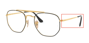Branches originales Ray-Ban RB3648V The Marshal, couleur 2946 · Or sur supérieur noir