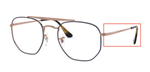 Branches originales Ray-Ban RB3648V The Marshal, couleur 2975 · Supérieur bleu sur cuivre