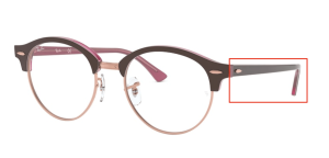 Branches originales Ray-Ban RB4246V vue, couleur 5886 · Supérieur marron sur opal rose