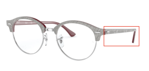 Branches originales Ray-Ban RB4246V vue, couleur 8050 · Wrinkled gris sur bordeaux
