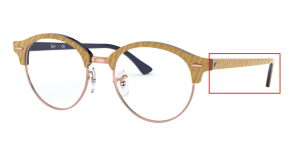 Branches originales Ray-Ban RB4246V vue, couleur 8051 · Wrinkled beige sur bleu