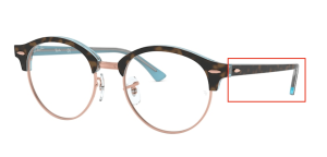 Branches originales Ray-Ban RB4246V vue, couleur 5885 · Supérieur havane sur bleu clair