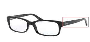 Branches originales Ray-Ban RB5187 vue, couleur 2000 · Noir brillant