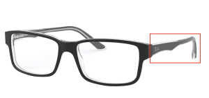 Branches originales Ray-Ban RB5245 vue, couleur 2034 · Supérieur noir sur transparent