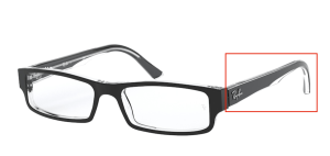 Branches originales Ray-Ban RB5246 vue, couleur 2034 · Supérieur noir sur transparent