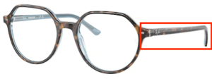 Branches originales Ray-Ban RB2195 Thalia, couleur 1316 · Havane sur bleu clair