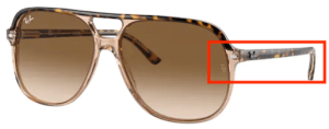 Branches originales Ray-Ban RB2198 Bill, couleur 1292 · Havane sur transparent marron