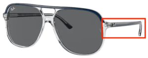 Branches originales Ray-Ban RB2198 Bill, couleur 1341 · Bleu