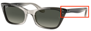 Branches originales Ray-Ban RB2299 Lady Burbank, couleur 1340 · Transparent gris