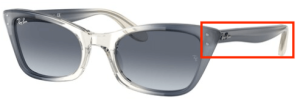 Branches originales Ray-Ban RB2299 Lady Burbank, couleur 1343 · Transparent bleu