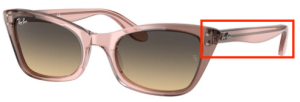 Branches originales Ray-Ban RB2299 Lady Burbank, couleur 1344 · Transparent rose