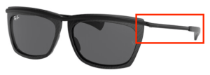 Branches originales Ray-Ban RB2419 Olympia II, couleur 1305 · Wrinkled noir sur noir