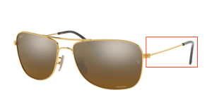 Branches originales Ray-Ban RB3543, couleur 001 · Or