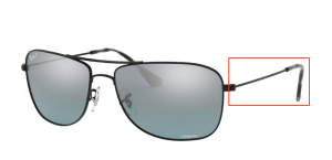 Branches originales Ray-Ban RB3543, couleur 002 · Noir