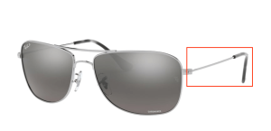 Branches originales Ray-Ban RB3543, couleur 003 · Argent