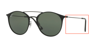 Branches originales Ray-Ban RB3546, couleur 186 · Noir/noir mat