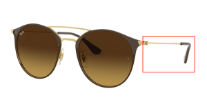 Branches originales Ray-Ban RB3546, couleur 9009 · Or supérieur marron