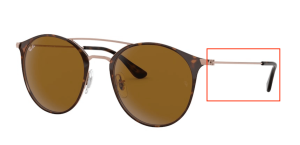 Branches originales Ray-Ban RB3546, couleur 9074 · Cuivre sur supérieur havane