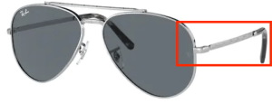 Branches originales Ray-Ban RB3625 New Aviator, couleur 003 · Argent
