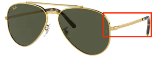Branches originales Ray-Ban RB3625 New Aviator, couleur 9196 · Legend or