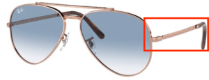 Branches originales Ray-Ban RB3625 New Aviator, couleur 9202 · Rose or