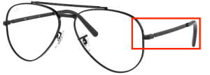 Branches originales Ray-Ban RB3625V vue, couleur 2509 · Noir brillant