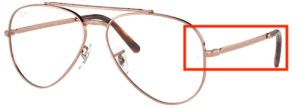 Branches originales Ray-Ban RB3625V vue, couleur 3094 · Rose or