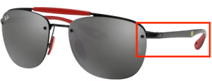 Branches originales Ray-Ban RB3662M, couleur F002 · Noir