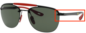 Branches originales Ray-Ban RB3662M, couleur F028 · Noir