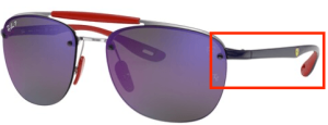 Branches originales Ray-Ban RB3662M, couleur F031 · Argent