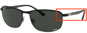 Branches originales Ray-Ban RB3671CH, couleur 186 · Noir/noir mat