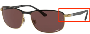 Branches originales Ray-Ban RB3671CH, couleur 187 · Noir