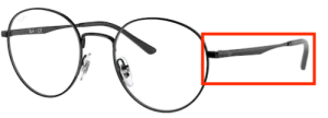 Branches originales Ray-Ban RB3681V vue, couleur 2509 · Noir brillant