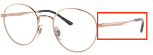Branches originales Ray-Ban RB3681V vue, couleur 3094 · Rose or