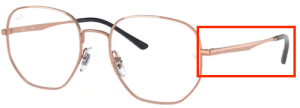 Branches originales Ray-Ban RB3682V vue, couleur 3094 · Rose or