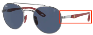 Branches originales Ray-Ban RB3696M, couleur F001 · Gunmetal