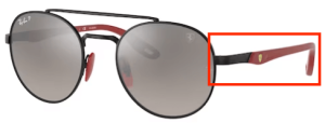 Branches originales Ray-Ban RB3696M, couleur F002 · Noir