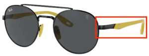 Branches originales Ray-Ban RB3696M, couleur F028 · Noir