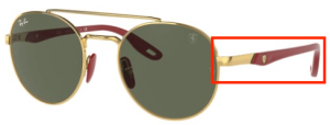 Branches originales Ray-Ban RB3696M, couleur F029 · Arista